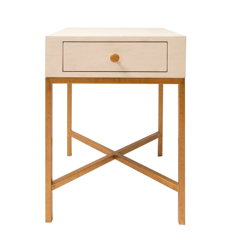 Lyon 18"  Square End Table In Antique White