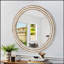Miroir décoratif rond en bois 23,62 pouces, style maison de campagne rustique avec perles pour la maison et le bureau-1143753899