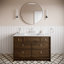 Plan de toilette rectangulaire Streamline GT-1224-48, 122 cm (L) x 56 cm (P), en surface solide blanche brillante, avec lavabo simple.