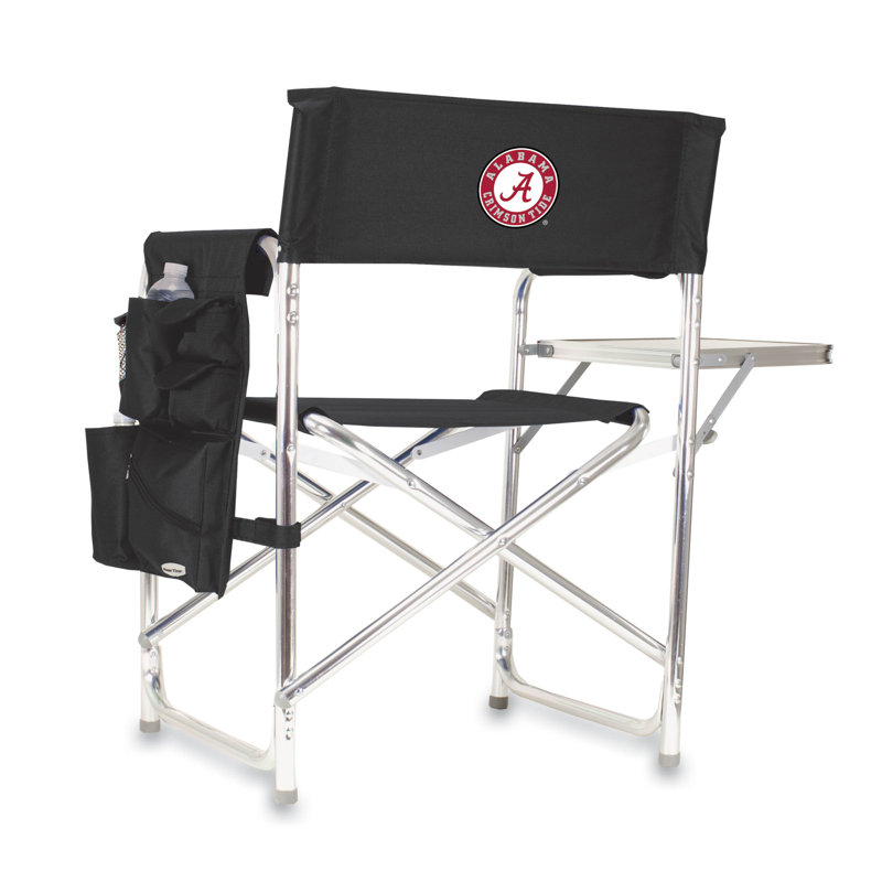 Chaise de réalisateur pliante Sports, Crimson Tide de l'Université de l'Alabama, Noir