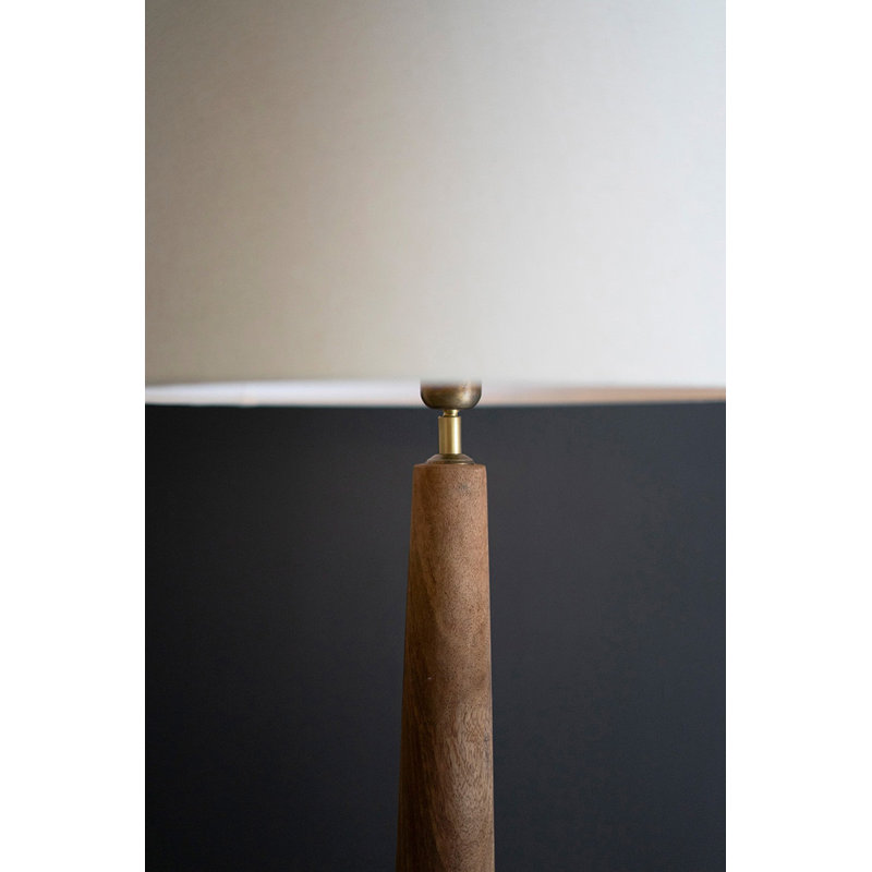  Grande lampe sur pied en bois avec abat-jour décoratif en tissu pour salon