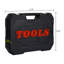 171 pièces Boîte à outils avec douille et clé à cliquet, acier au carbone noir, pour travaux de garage, serrure, clé à boîte à outils portable, outils en acier dans la boîte à outils, réparation de voiture, garages de mécanicien