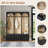 Farmhouse Hall Tree With Arched Design, 59" Wide Entryway Bench With 8 Hooks & 3 Drawers, Rustic Coat Rack Shoe Organizer For Mudroom Hallway-800636626