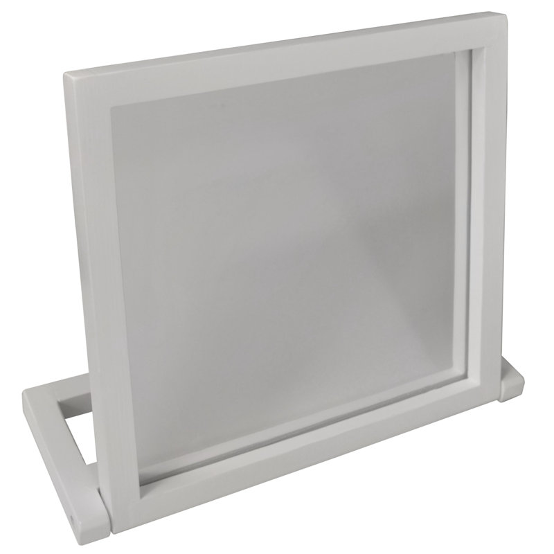 Wood Flat Floor Mirror, White