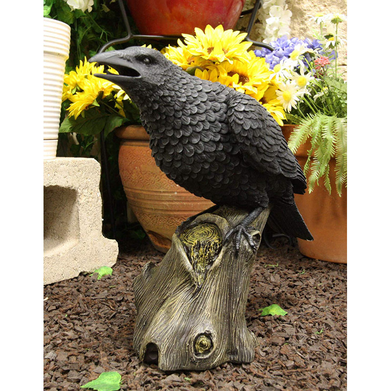 Figurine raven crow s’asseoir de gothic Kwok