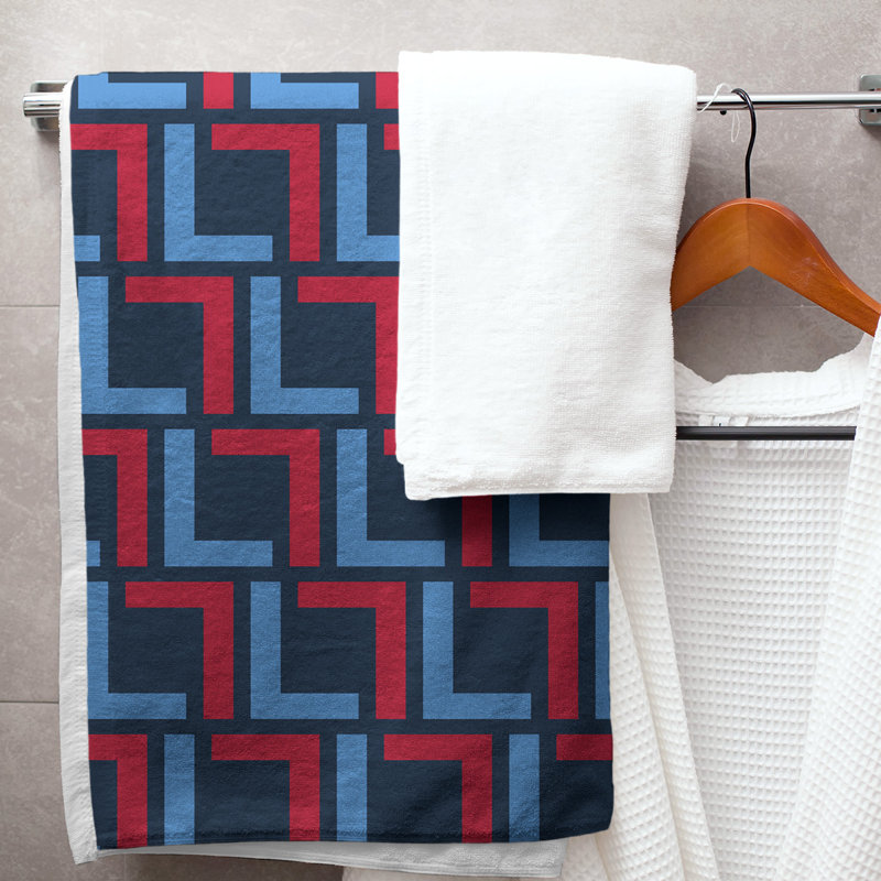 Serviette de bain, Navy/Blue/Red