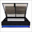 Lit plateforme capitonné capitonné avec système de rangement hydraulique, lumières DEL et USB