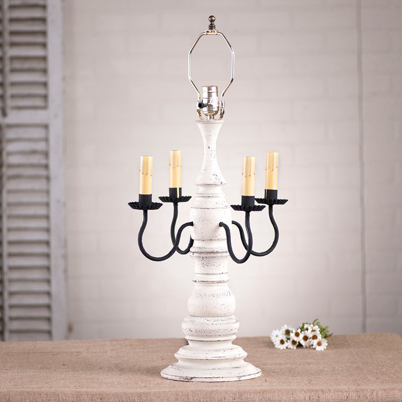 Enya Solid Wood Lamp Base Lamp, Americana White