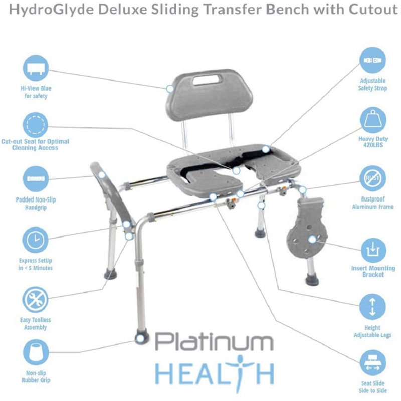 Look Transfer Bench Platinum Health Hydroglyde Premium Sliding Transfer Bench - Wayfair Canada
