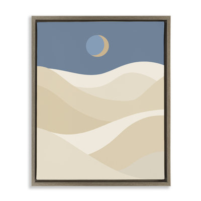  Crescent Moon over Dunes Framed Floater Canvas Wall Art by Daphne Polselli