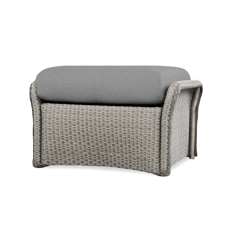 Weekend Retreat Outdoor Ottoman, Flagship Lapis Sunbrella®, Pewter