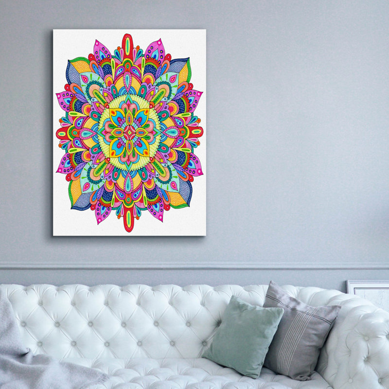 «Mandala Surprise» par Hello Angel, art mural sur toile, H 54 po x l 40 po x P 1,5 po