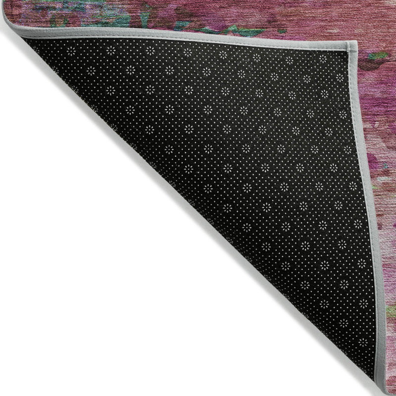 Machine Washable Indoor/Outdoor Xhevrie Pink Rug, Rectangle 2'6" x 3'10"
