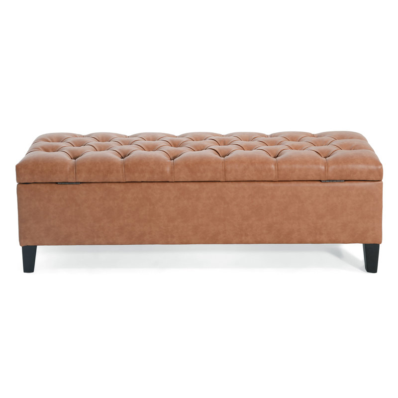 Upholstered Button Tufted Round Ottoman