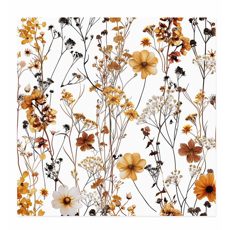 «Botanical Fall Wildflower», reproduction d'art sans cadre, H 20 po x l 20 po