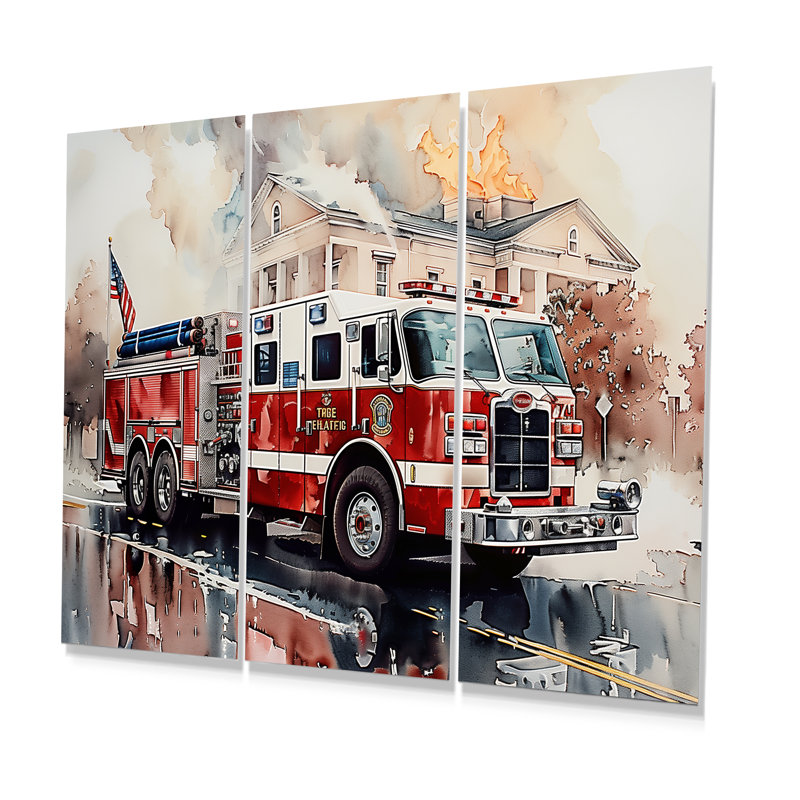 Kustas - Fireman Wall Decor Set, Metal, 40" H x 60" W x 1" D