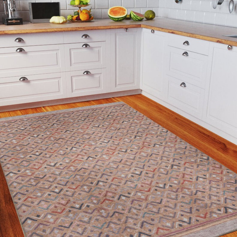 Premium Machine Washable Carpet, 4.6 x 6.2 Feet, 100% Polyester, 1850 g/m² | Pile Height: 0.2 Inches | Eco-Friendly Recycled Poly Cotton Underside | Perfect for Living Room, Bedroom, and High-Traffic Areas