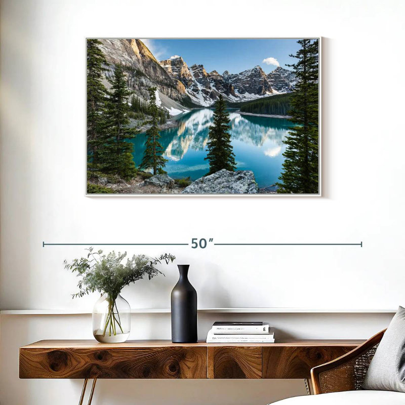 Moraine Lake Reflections, Cadre flottant blanc, 37 po x 25 po