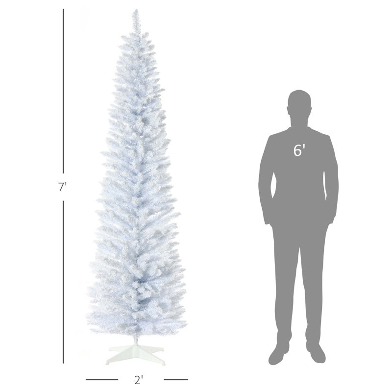 Arbre de Noël artificiel enneigé 7 pi avec branches réalistes et base en plastique