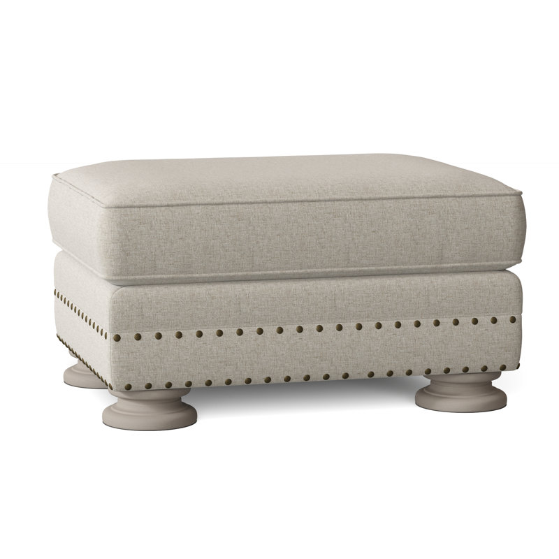 Foster Upholstered Ottoman, Dark Grey Chenille 5533-011, Blanca