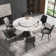 Ryding Modern Round Sintered Stone Dining Table with Rotating Tray
