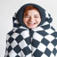 Checkerboard Knitted Throw Blanket-1534061148