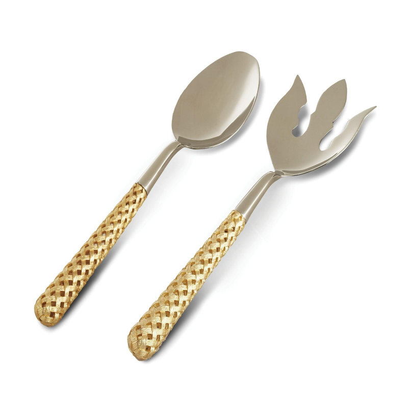 Gold Hollow Braid Serving Set