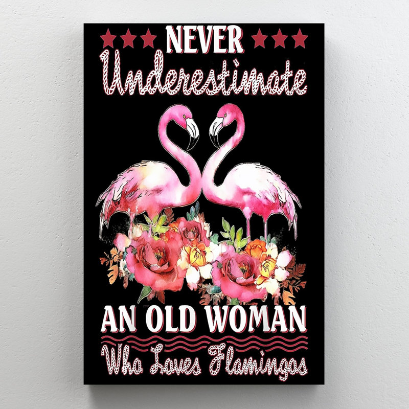 «Who Loves Flamants» sur toile, impression, H 36 po x l 24 po x P 1,25 po