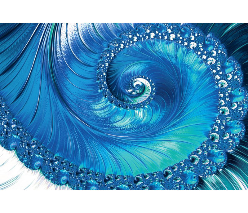 Art mural moderne abstrait bleu en acrylique, H 47 po x l 32 po