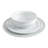 Martha Whiteware 12 Pieces Dinnerware Set, Service For 4, White Rim - Round, Fine Ceramic