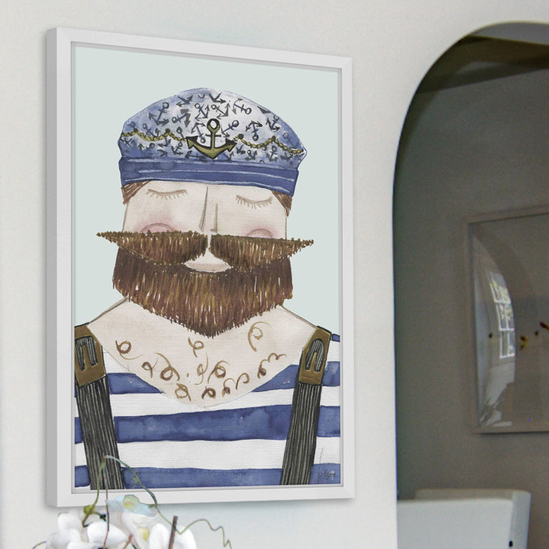 « the marine », reproduction d’art encadrée, H 18 po x l 12 po x P 1,5 po