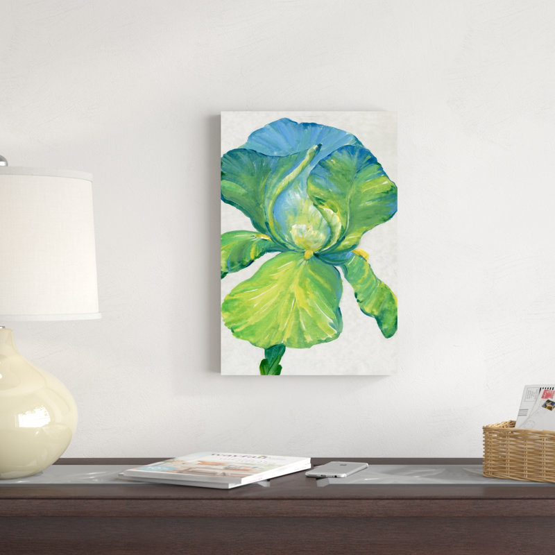 Iris Bloom en vert II, H 18 po x l 12 po