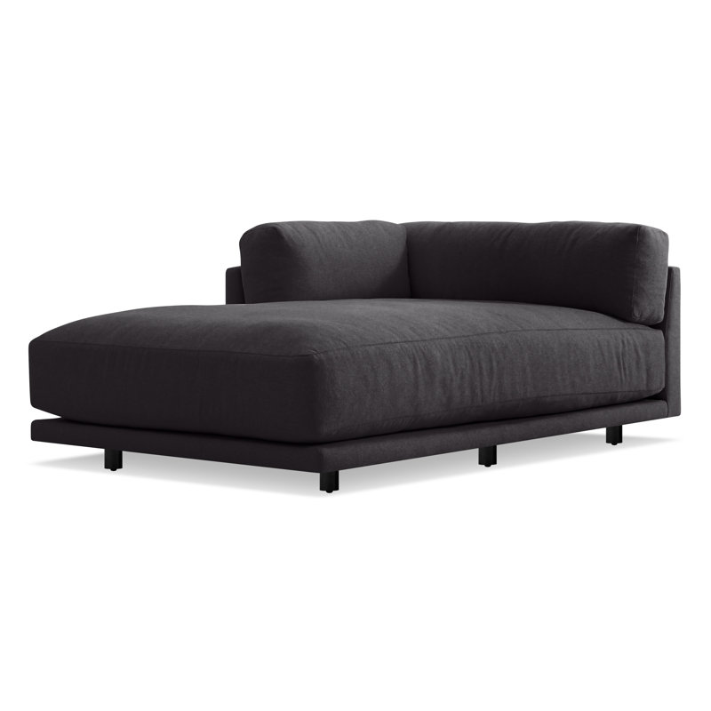 Sunday Chaise Lounge, Left Hand Facing, Camel Velvet Polyester Blend