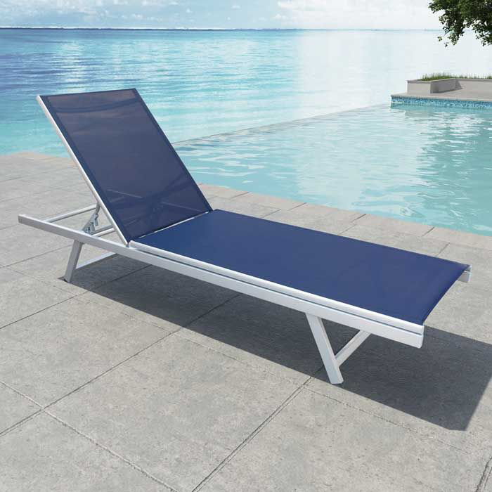 Outdoor Chaise Lounge, Blue