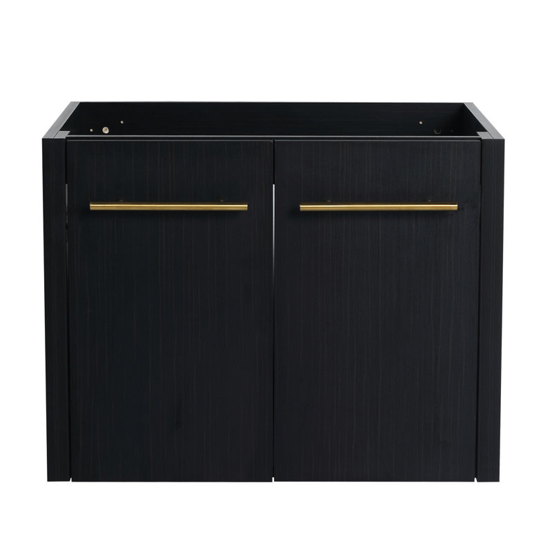 24 Inch Bathroom Cabinet Wall Mounted - Black Chestnut Vanity With Contemporary Flair And Ample Storage Soft-Close Function