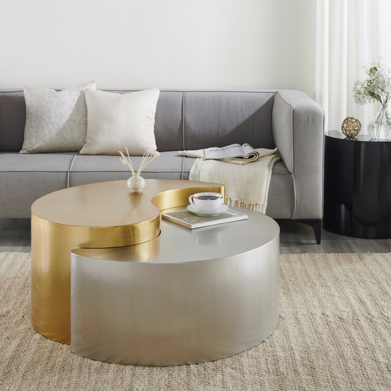 Table basse Modern Contemporary, Or/argent