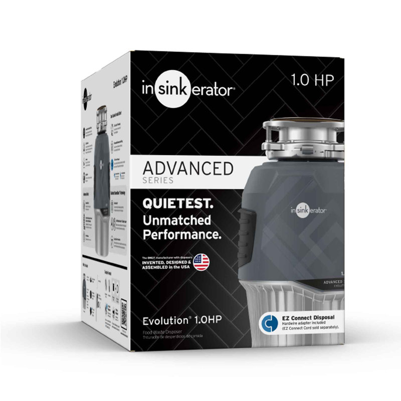 Evolution 1HP, 1 HP Garbage Disposal, Advanced Series EZ Connect Continuous Feed Food Waste Disposer