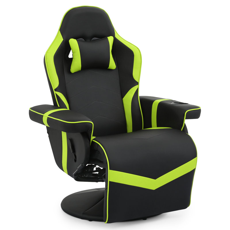 Fauteuil inclinable ergonomique en similicuir pour PC avec jeu de course Inbox, Vert