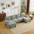 Gray Blue Chenille