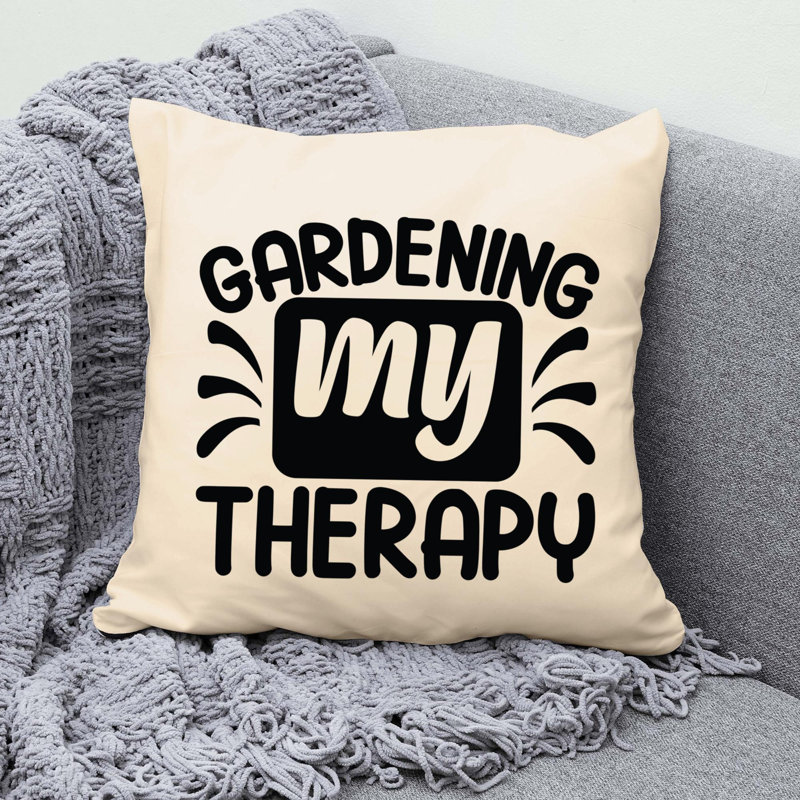 Citation amusante «Garden Lover» 513 - Coussin décoratif inclus, H 16 po x l 16 po