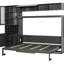 Lit double gris avec tablettes, rangement facile pour les petits appartements, construction de qualité, accès, rangement-960844051-960844044