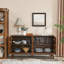 Armoire de rangement en bois avec 4 portes et tablettes réglables-1496360034