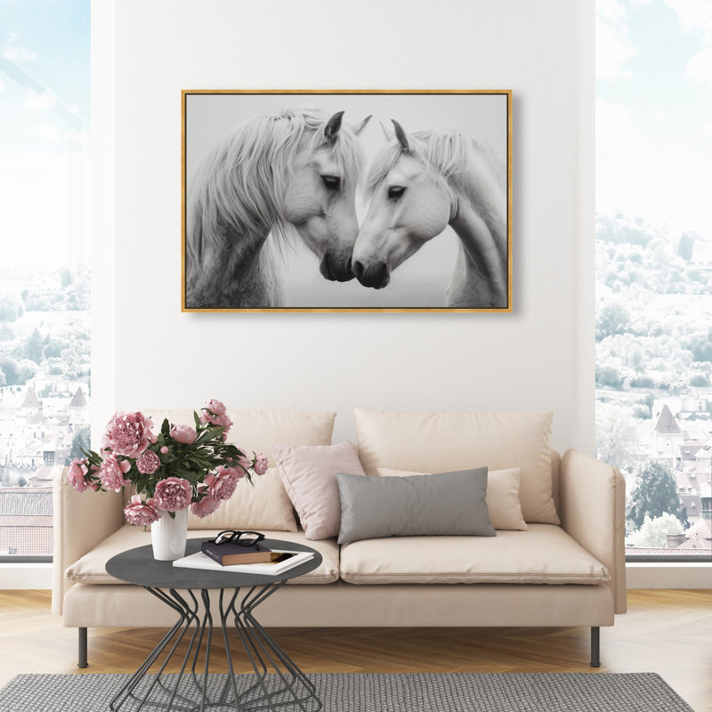 Twin Souls I Print by Oliver Gal, 31"H x 46"W, Gold Floater Frame