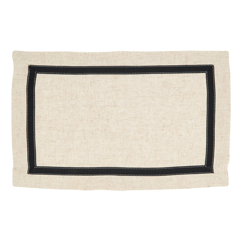 Ensemble de napperons décoratifs à gros grain noir l 14 po x L 20 po, ensemble de 4
