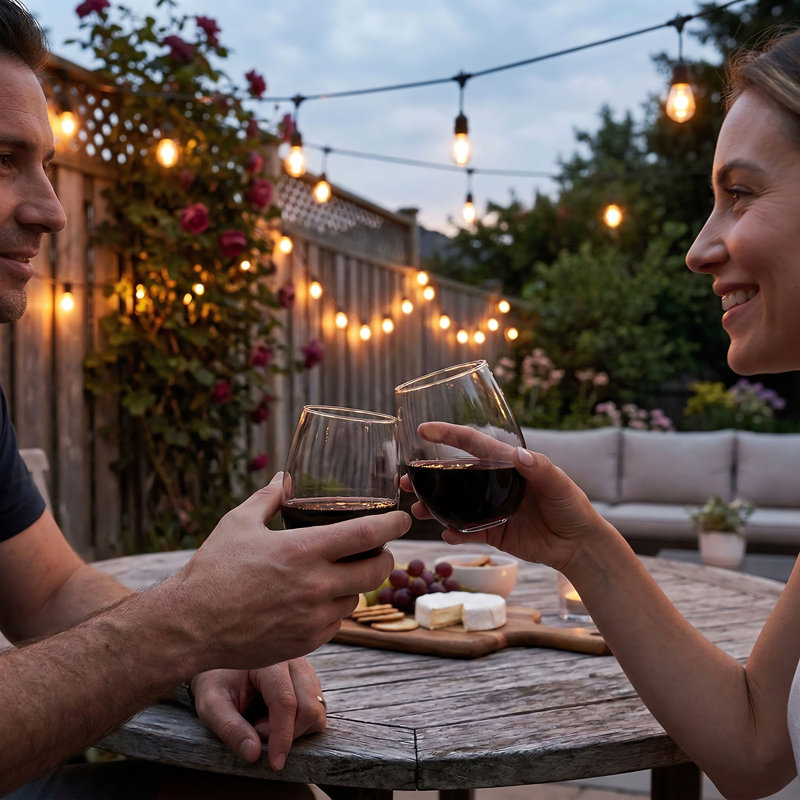 Ensemble de 2 verres à vin sans pied