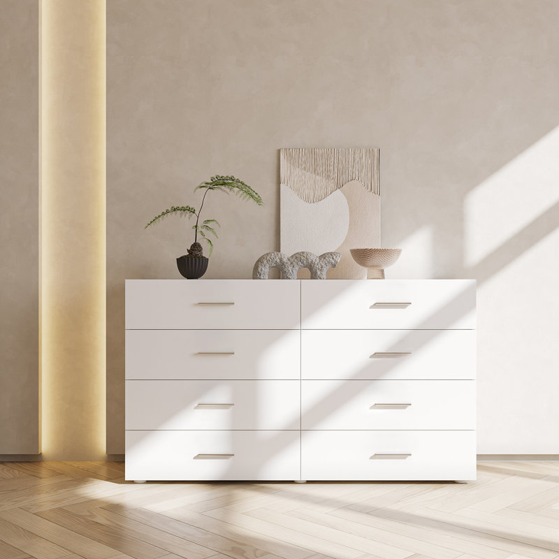 55.1'' W 8 - Drawer Dresser, White