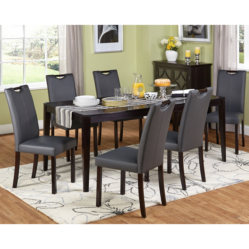 Cox 6 - Person Four Leg Dining Set, Grey