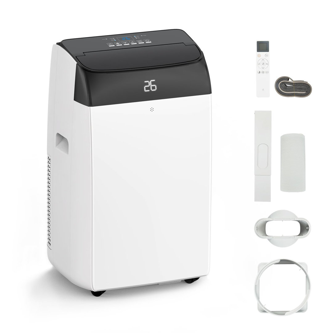 12000 BTU Portable 6-in-1 Air Conditioner, With Cools Heats Dehumidifies Fan, 24H Timer Sleep Mode, Window Kit, for 51㎡ Room, Energy Class A