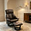 Fauteuil pivotant inclinable avec repose-pieds et massage par vibrations pour une relaxation et un confort ultimes