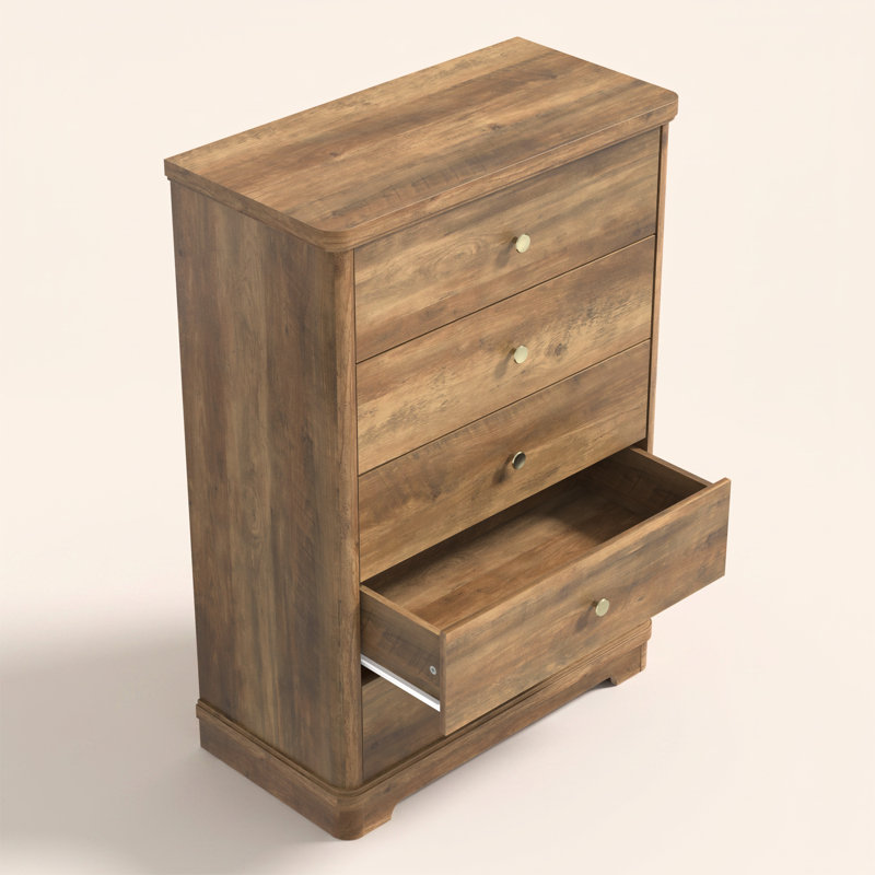 Commode à 5 tiroirs avec base sculptée Burkhart l 31,2 po